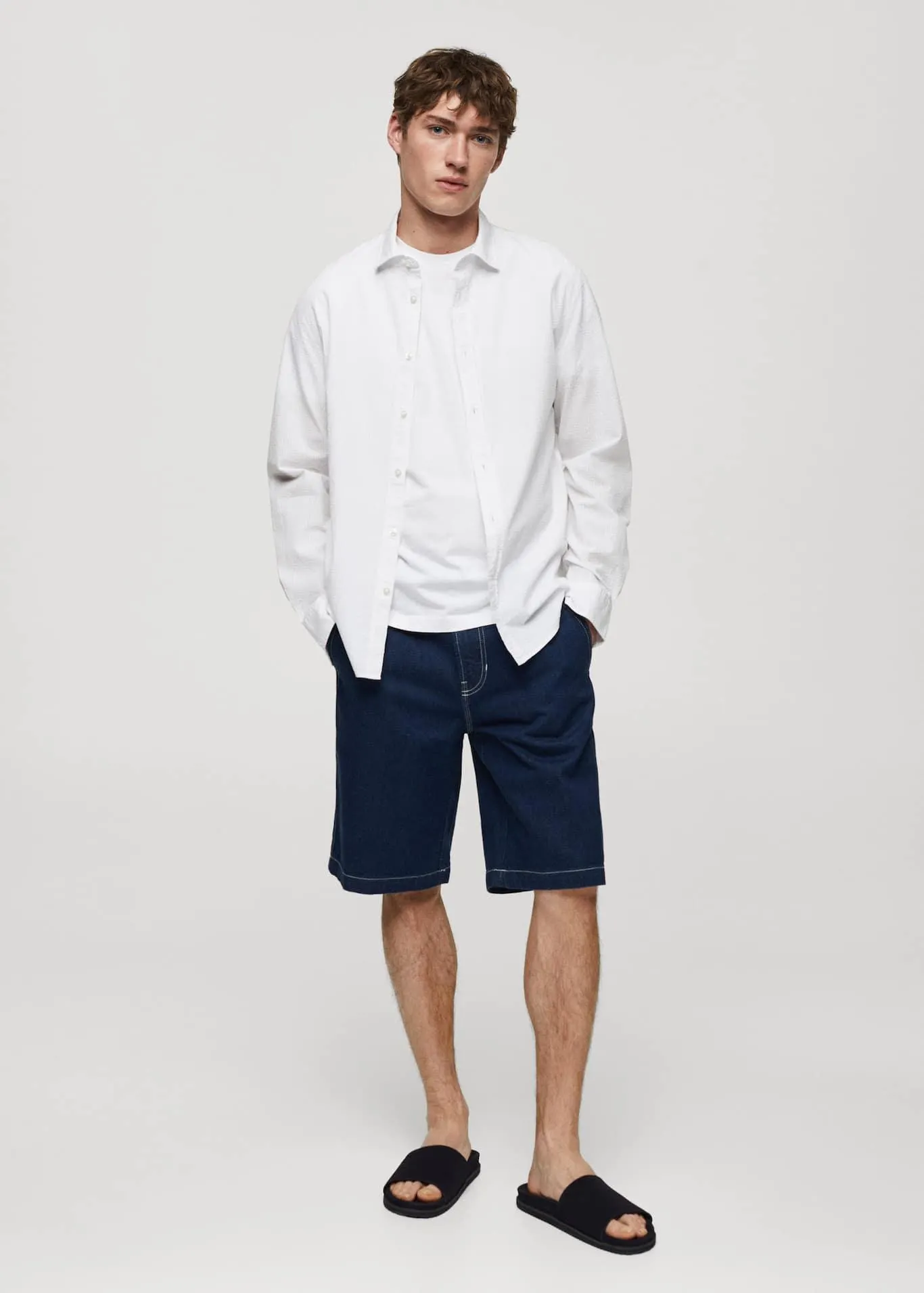 Košile 100% bavlna seersucker