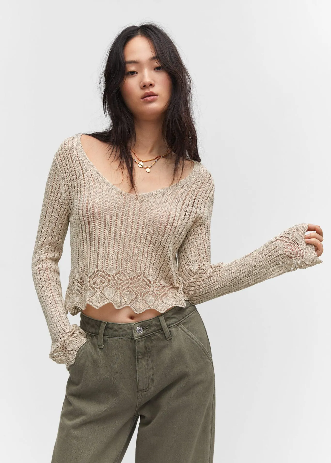 Camisola pormenores abertos