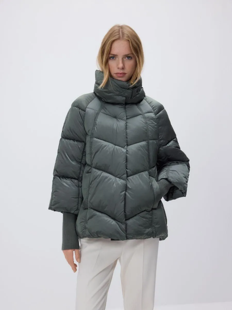 Prošívaná bunda s vysokým límcem