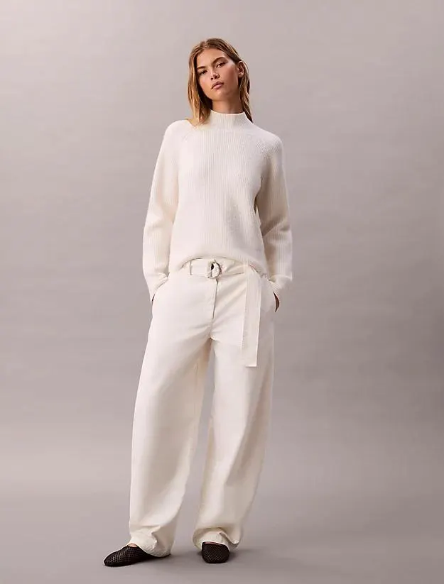 Cotton Relaxed Belted Pants