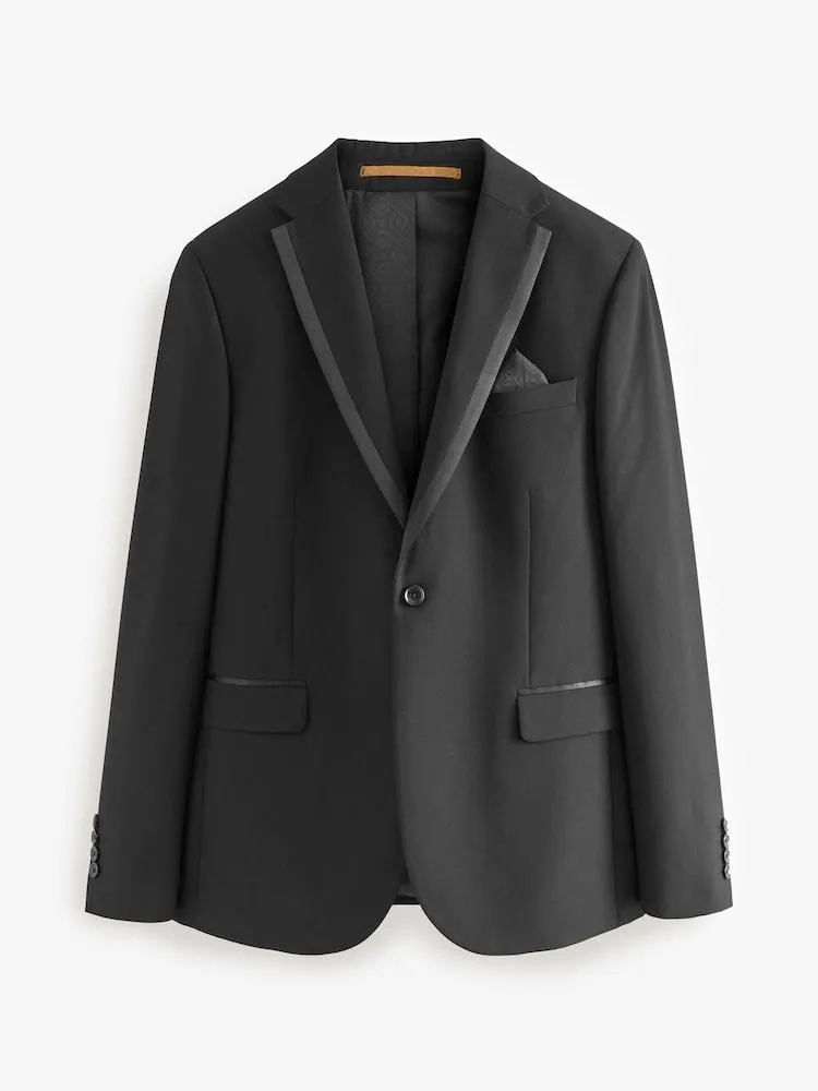 Černý - Smokingové sako střihu Skinny Fit