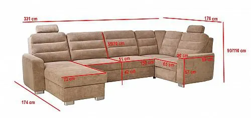 Sedací souprava BORNEO ve tvaru "U1"