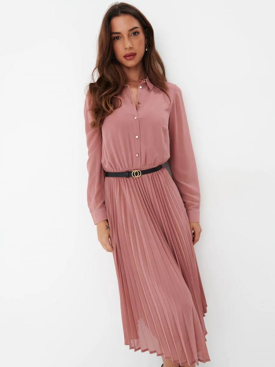 Rochie midi cu bază plisată