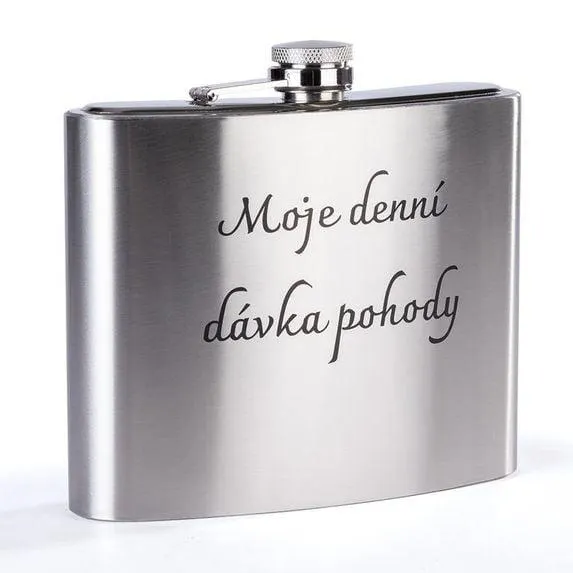 Kovová placatka Moje denní dávka pohody 1000 ml