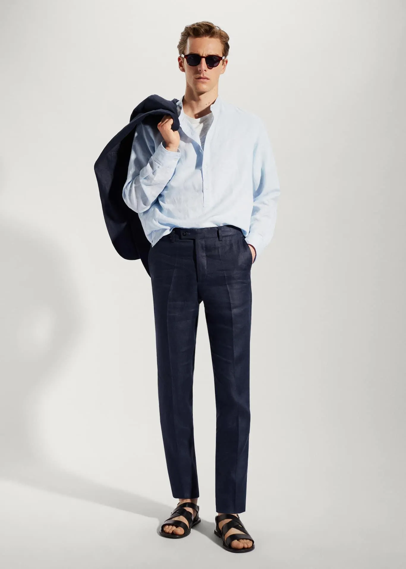 Oblekové kalhoty 100% len