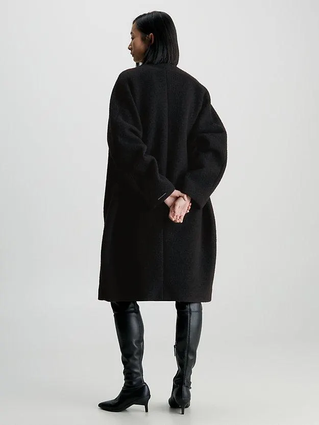 Oversized Wool Boucle Coat