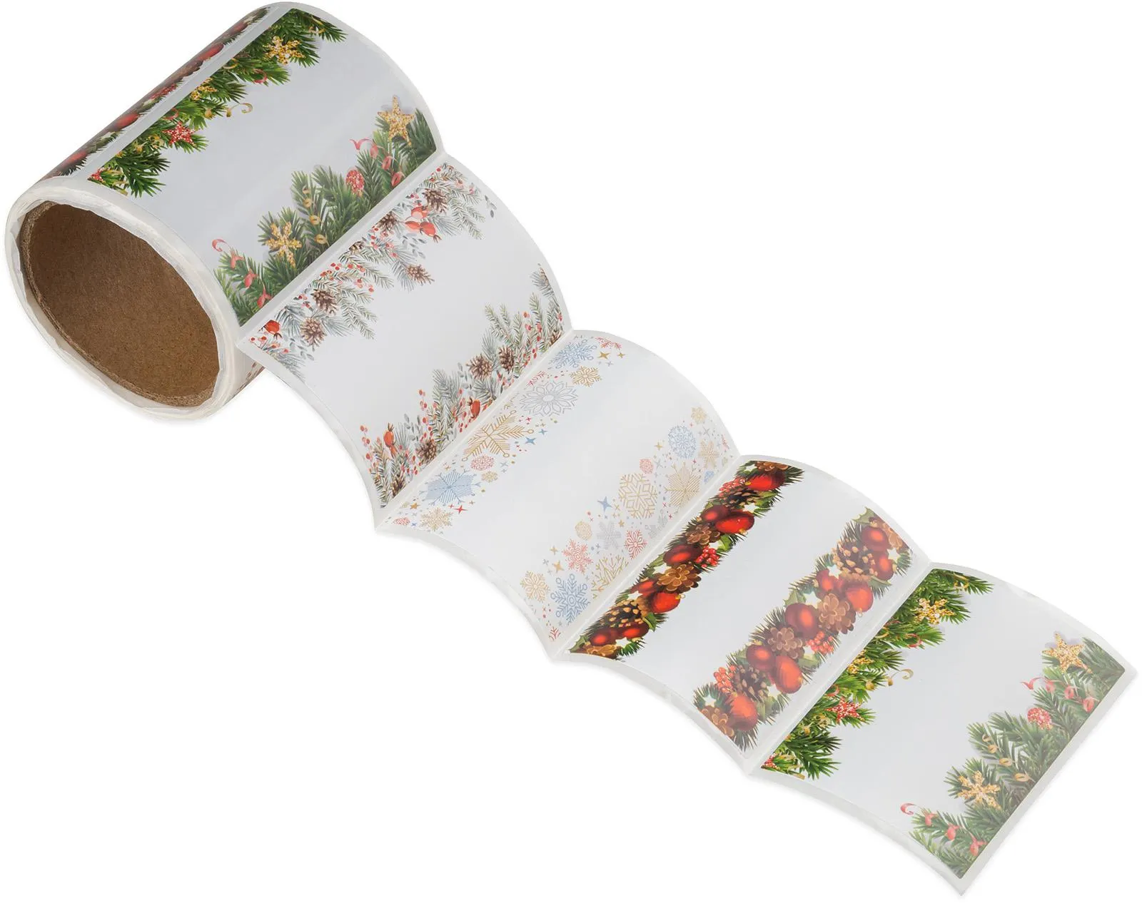 Samolepky na dárky 60 ks v roli, 6 x 4 cm, 4 vánoční motivy