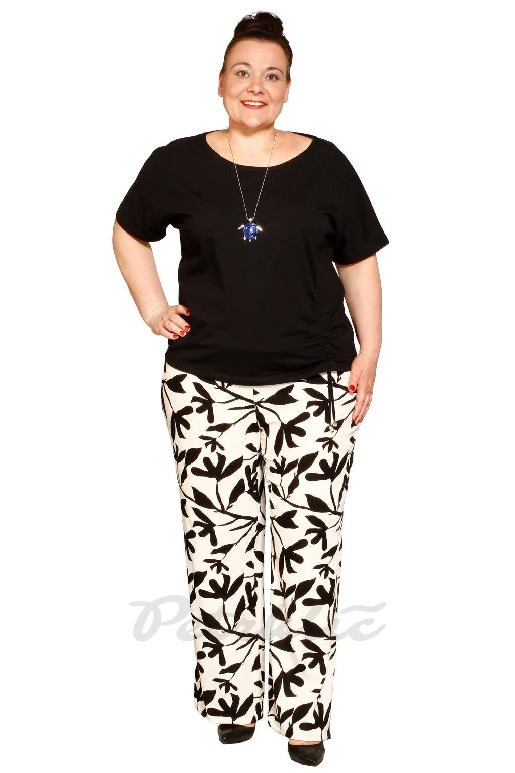 Letní kalhoty Mára viskóza, len, elastan - tři délky