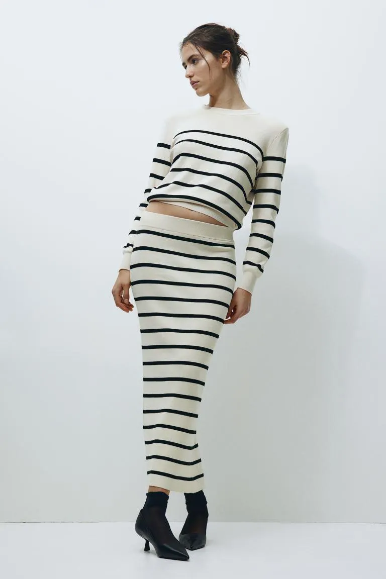 Rib-knit skirt