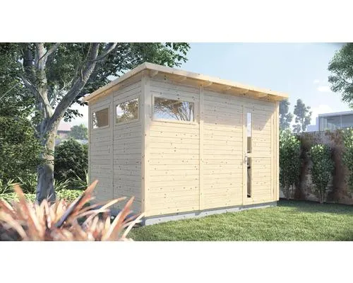 Dřevěný zahradní domek Bertilo Pentus 3 přírodní 337 x 234 cm