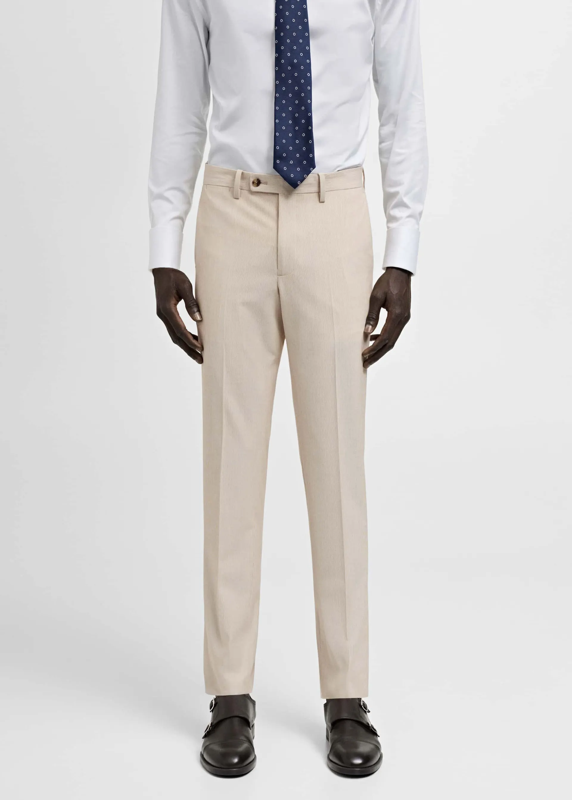 Oblekové kalhoty slim fit ze strečové látky