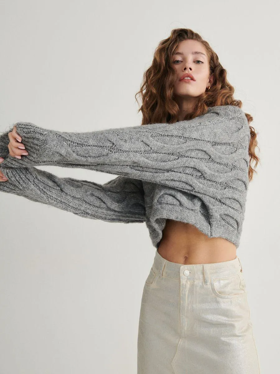 Pulover din tricot structurat