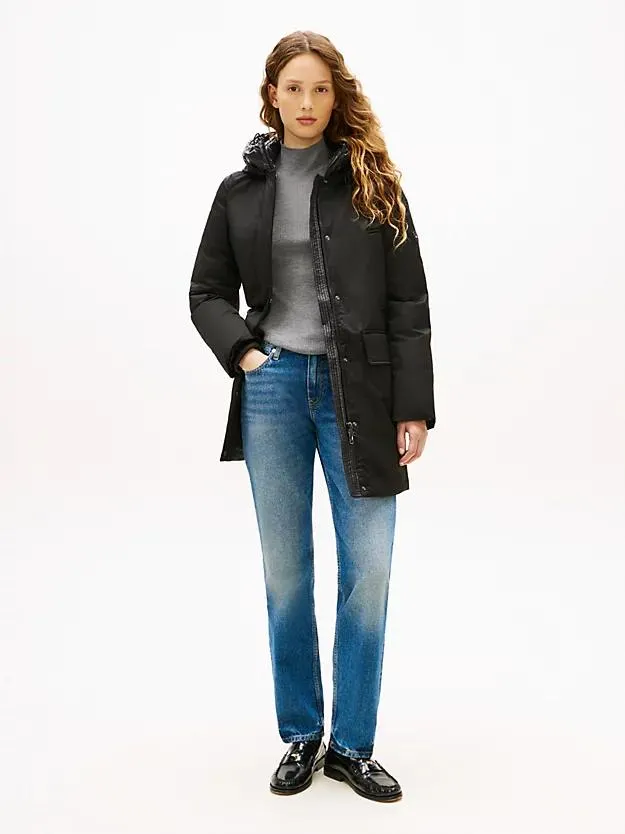 Contrast Hood Padded Parka