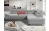 Rohová sedací souprava Lonigo, světle šedá látka, pravý roh