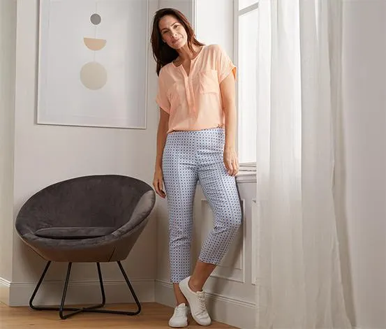 7/8 strečové kalhoty s potiskem