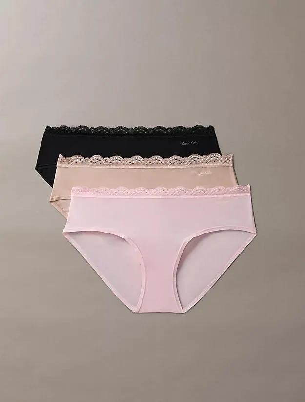 3 Pack Hipster Panties - Micro Stretch with Lace