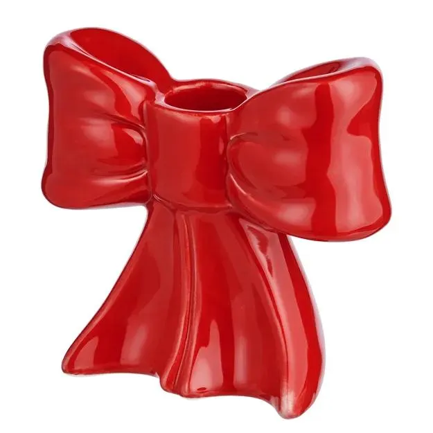 PRESENT Svícen mašle 10 cm - červená