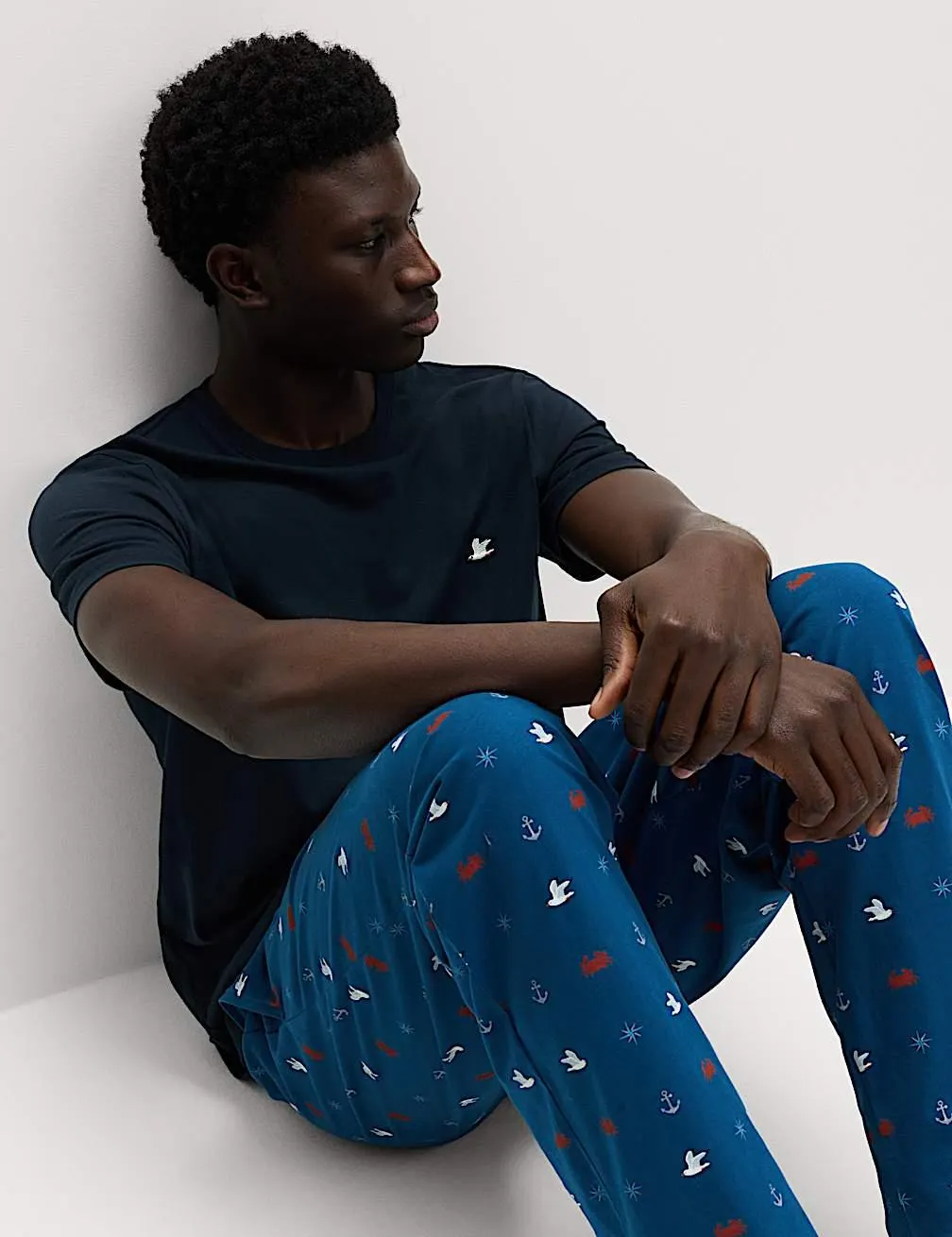 Pyžamová souprava z čisté bavlny s námořnickým potiskem