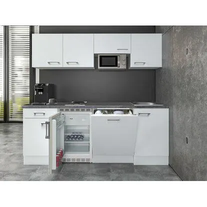 Flex-Well Kuchyně Joelina 210 cm/typ 2 - lednice/mikrovlnka/var.deska/myčka