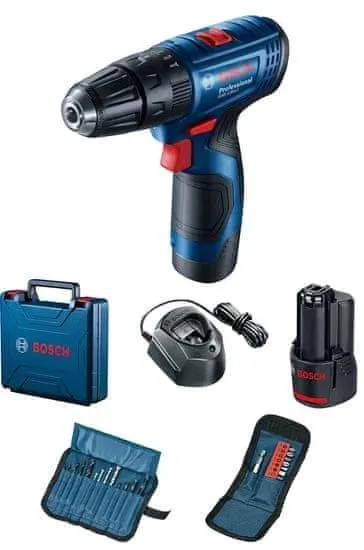 BOSCH Professional Aku kombinovaný šroubovák GSB 120-LI, 2 akumulátory + příslušenství (0.601.9G8.102) + Klein Aku šroubovák Bosch ZDARMA!