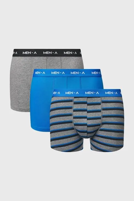 3PACK Boxerky MEN-A Roland - modrošedá