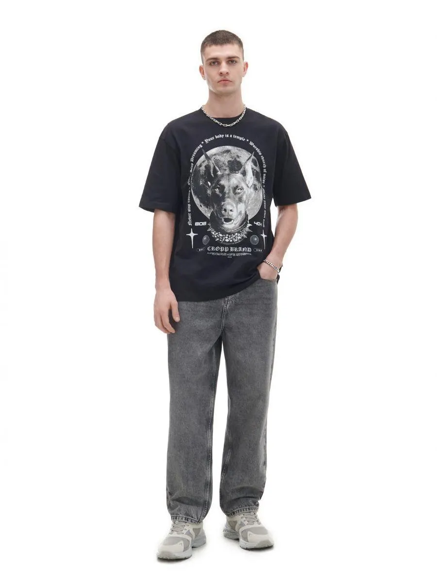 Černé tričko s potiskem