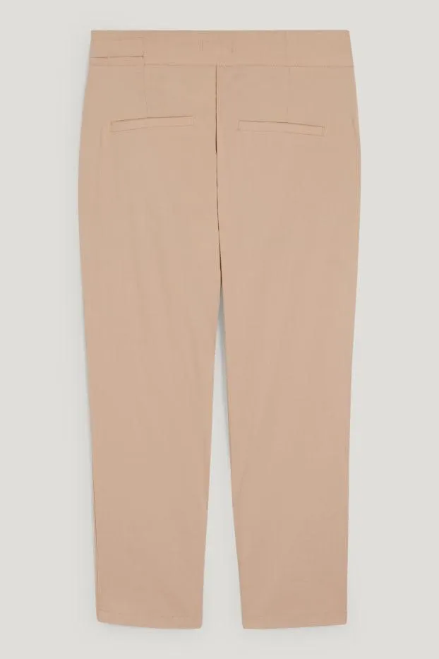 Plátěné kalhoty - high waist - tapered fit