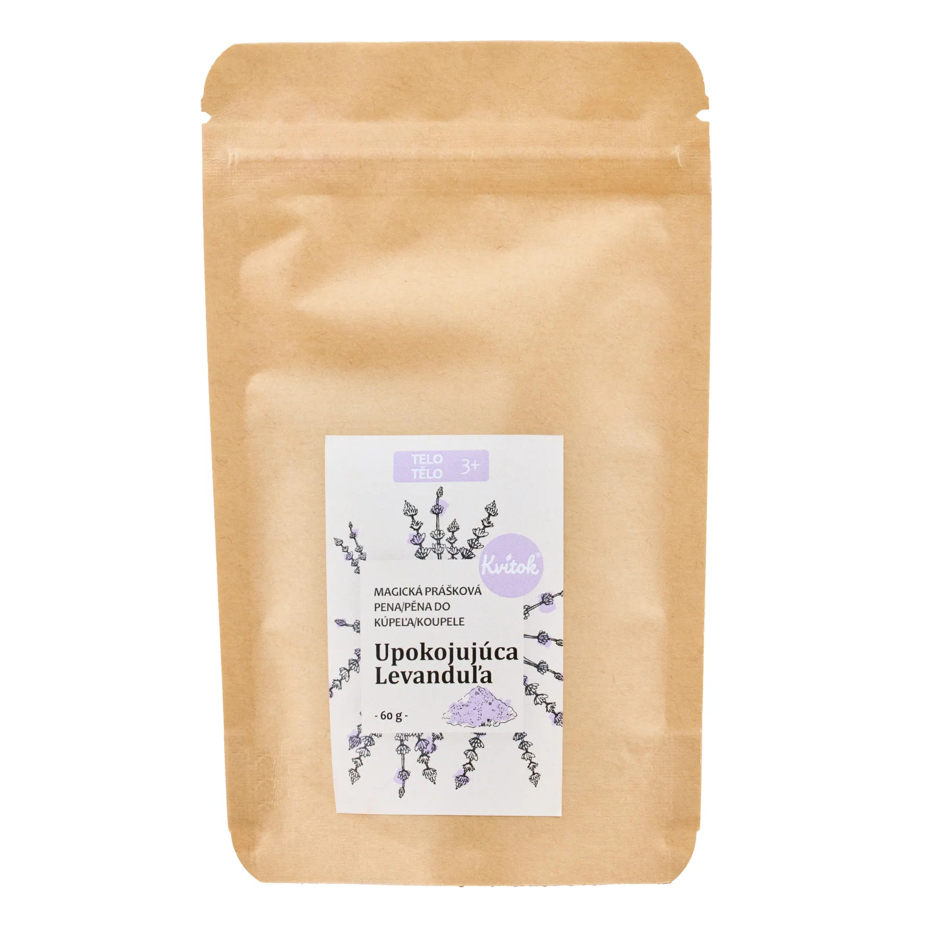 Kvitok Magická pěna do koupele Zklidňující levandule - 60 g