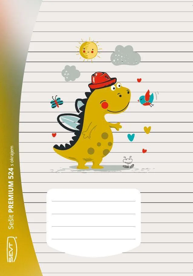 SEVT Sešit Premium 524, A5 20 l. linkovaný 8 mm s okrajem