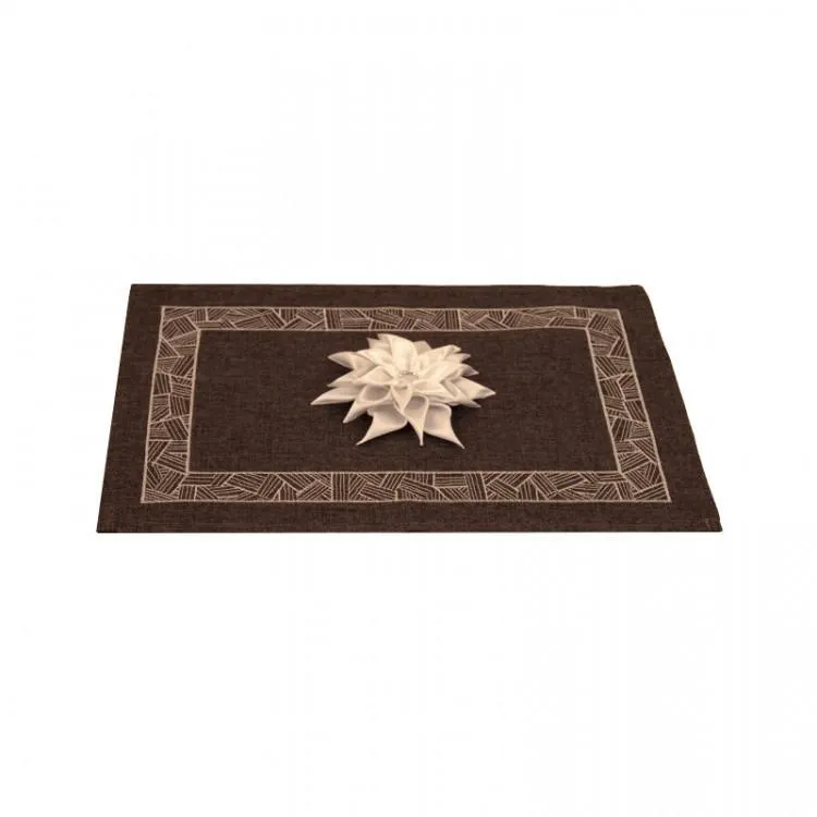 Sváteční prostírání s výšivkou antracit 30x45 cm - set 4ks