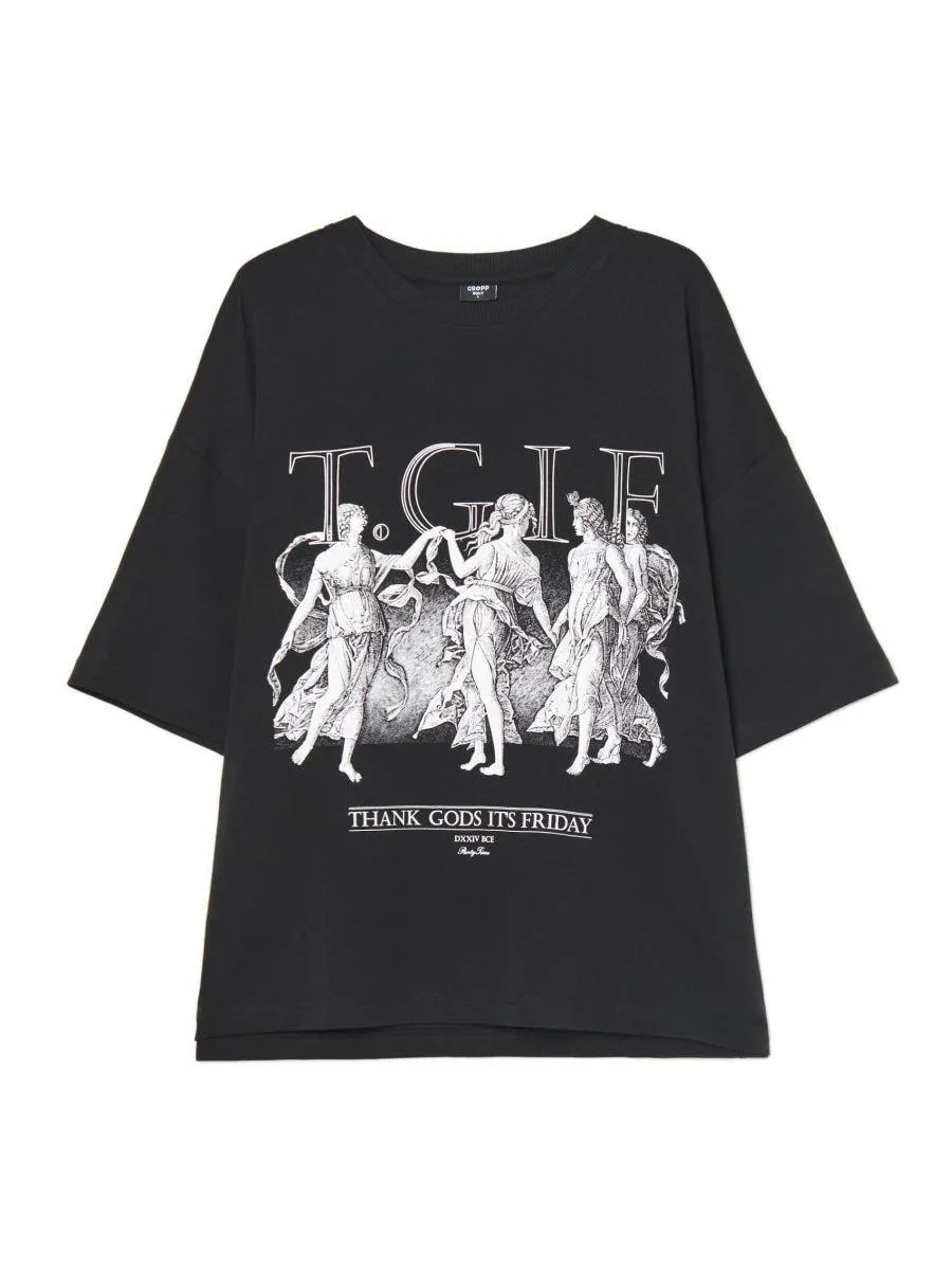 Černé tričko s potiskem