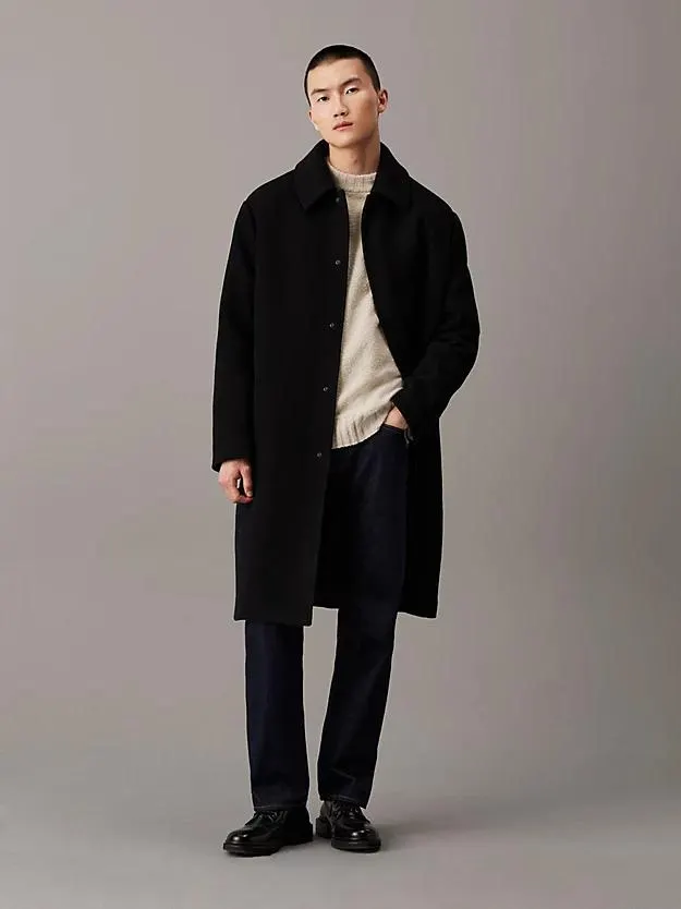 Wool Blend Car Coat