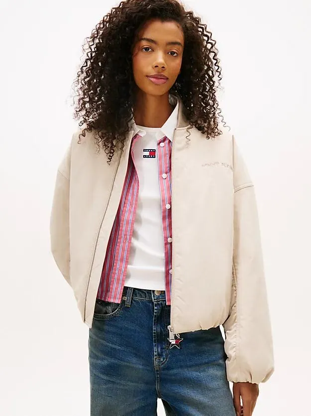 Back Logo Embroidery Bomber Jacket