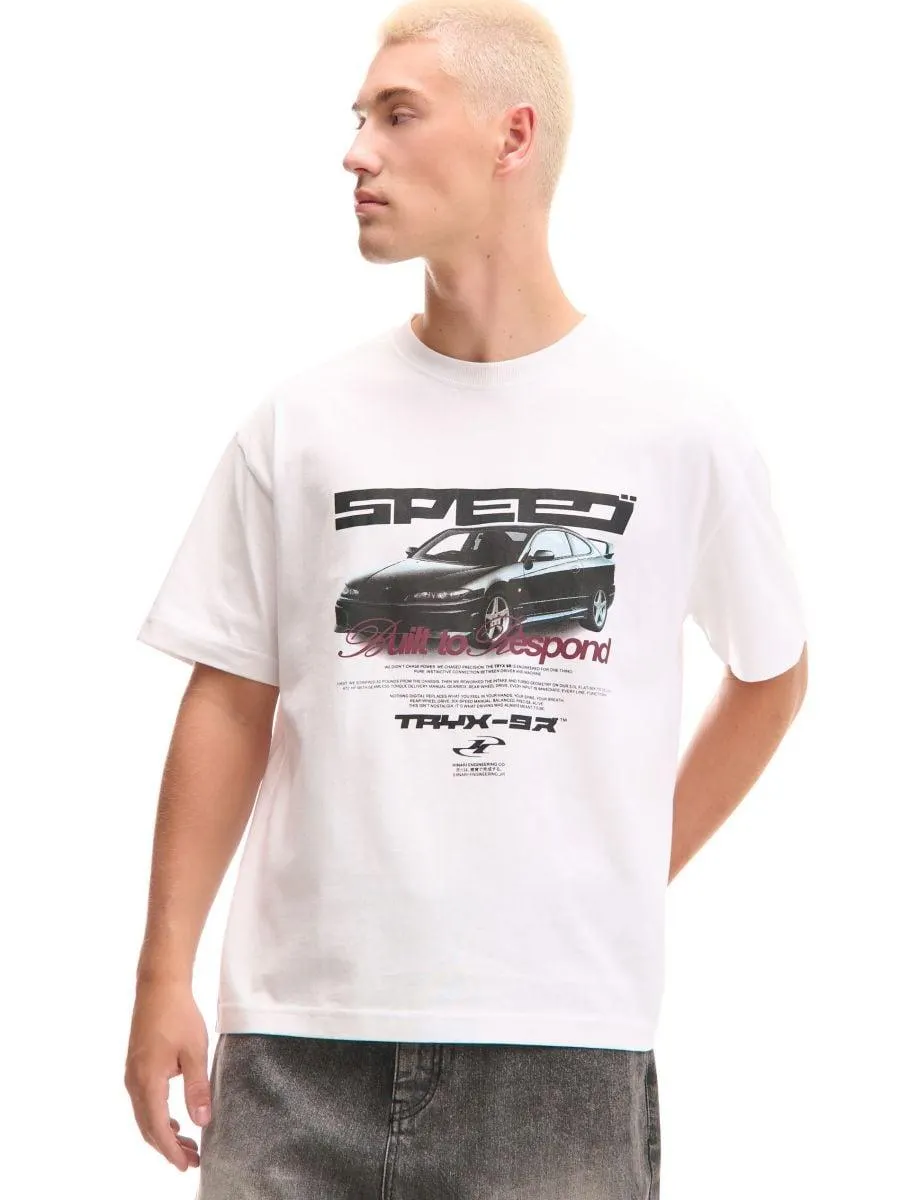 Bílá tričko s potiskem