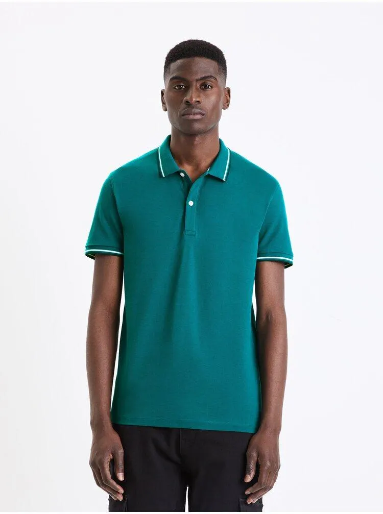 Petrolejové pánské polo tričko Celio Decolrayeb