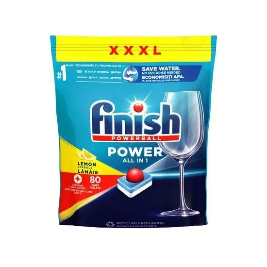 Finish Power All in 1 tablety do myčky nádobí Lemon Sparkle 80 ks