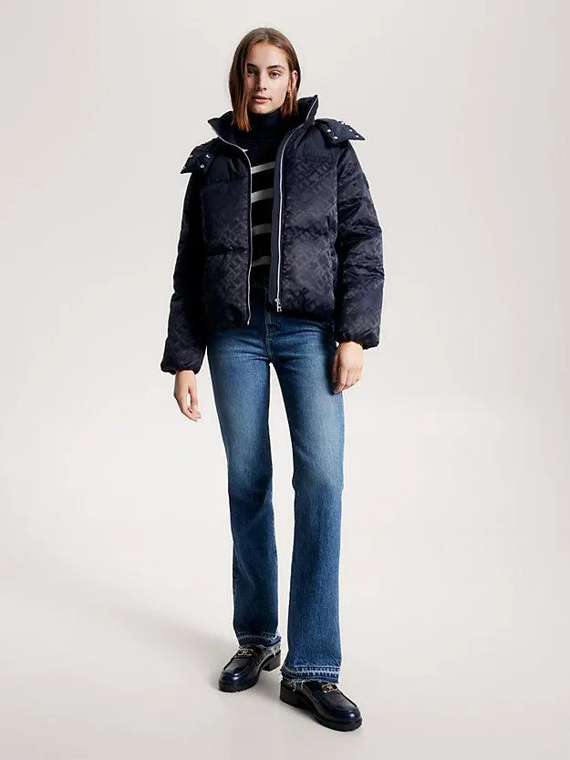 New York TH Monogram Recycled Nylon Puffer Jacket