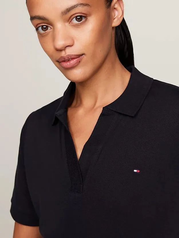 Midi-Polokleid mit offenem Kragen