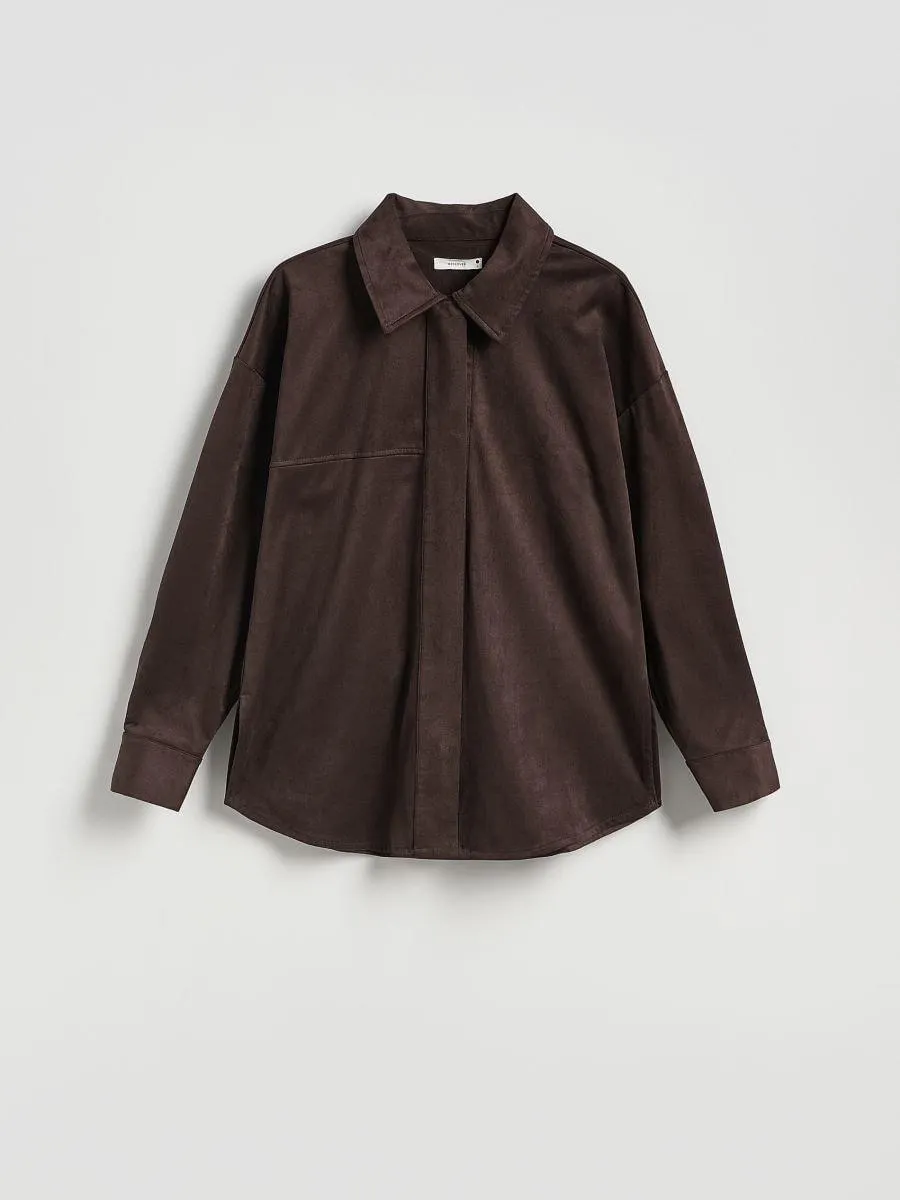 Košile z imitace semiše