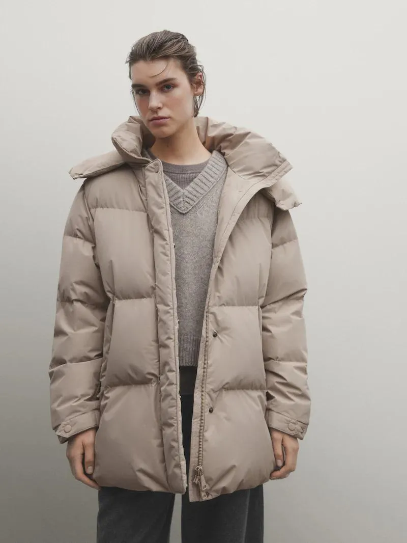 Prošívaná funkční bunda s výplní z peří a prachového peří