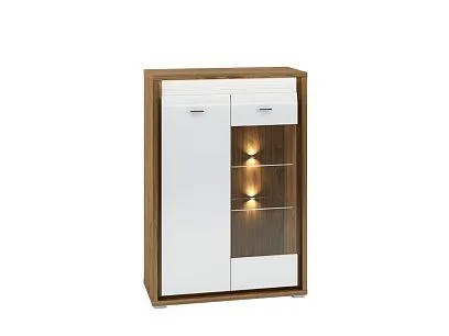 DAFNE 06 komoda, ořech/bílá lesk/lišta bílá