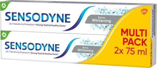 zubní pasta Extra Whitening 2x75ml, 150 ml