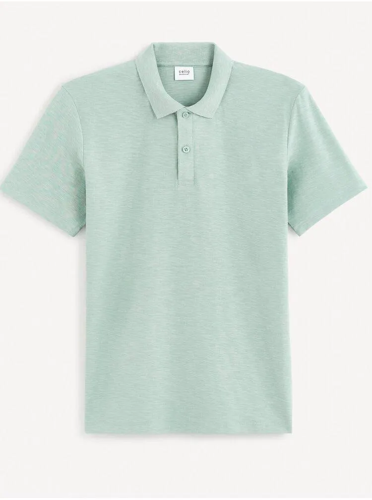 Světle modré pánské basic polo tričko Celio Feflame