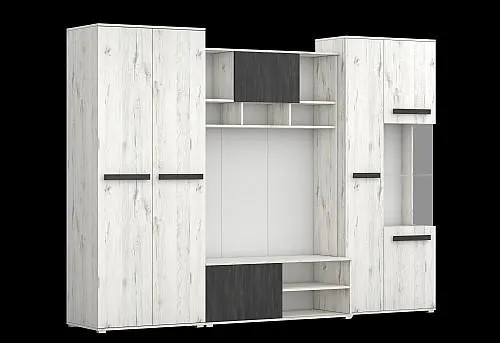 Obývací stěna VIVIEN craft bílá/černá