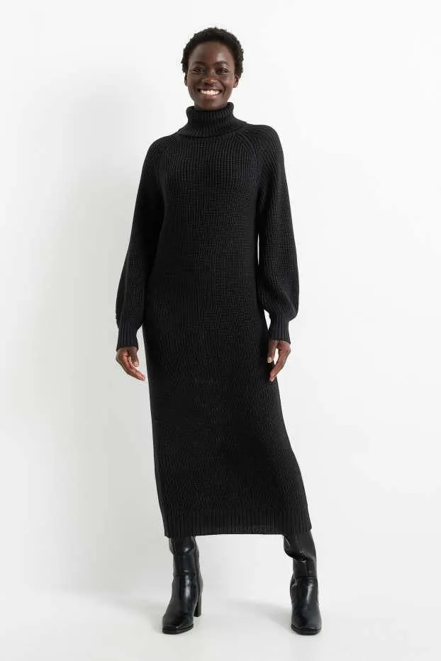 Pletené šaty - žebrované