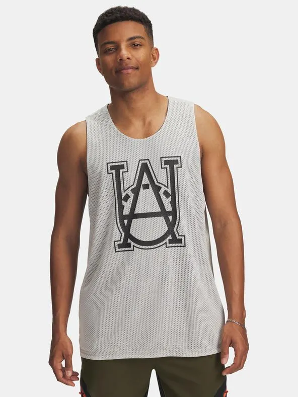 Pánské tílko Under Armour UA M Courtside Reversble Jsy-WHT