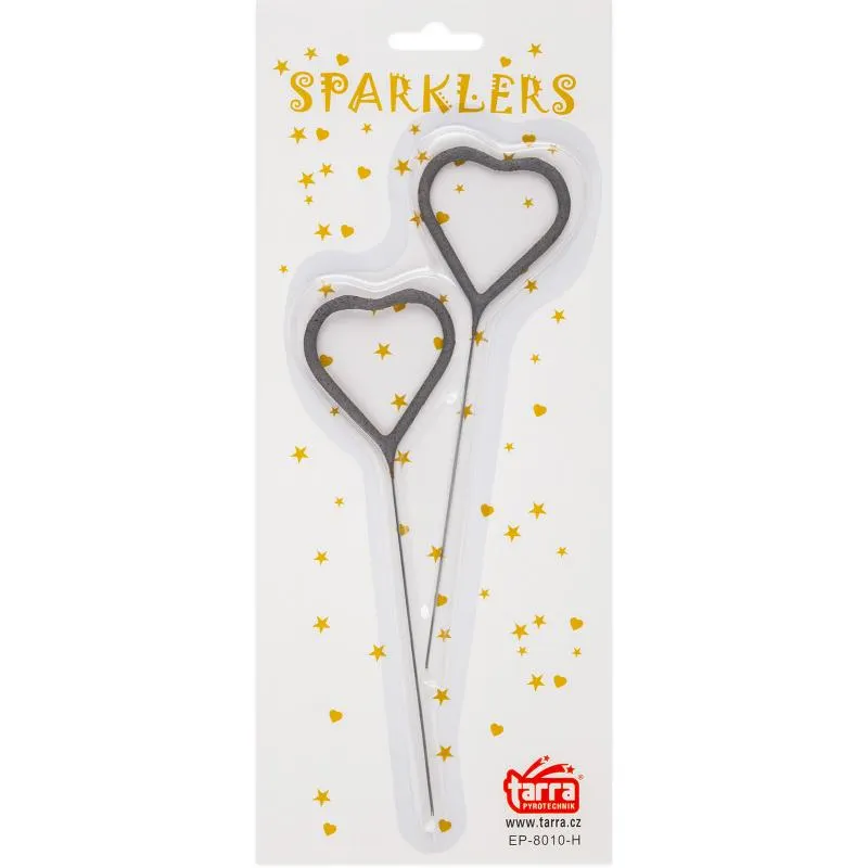 Prskavky ve tvaru srdce 16,5 cm 2 ks