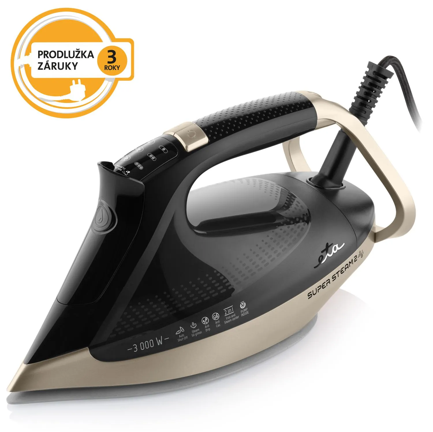 Žehlička ETA SuperSteam II 3275 90000 černá/zlatá
