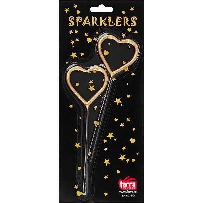 Prskavky ve tvaru srdce 16,5 cm 2 ks
