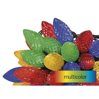 Anděl Přerov Světelný řetěz s barevnými šiškami 50xLED multicolor, 14,8 m